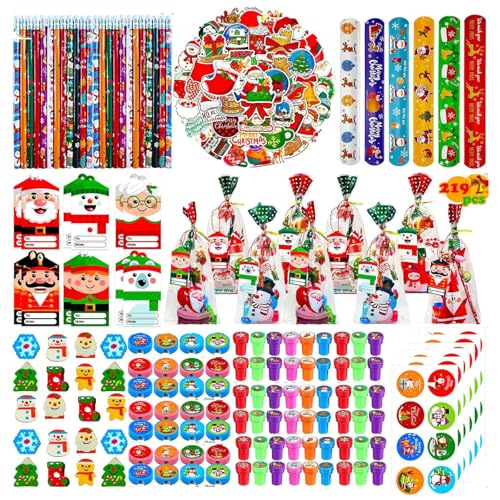 108/132/168/219 個クリスマススクール文具セットクリスマス教室交換文具プレゼントクラス報酬