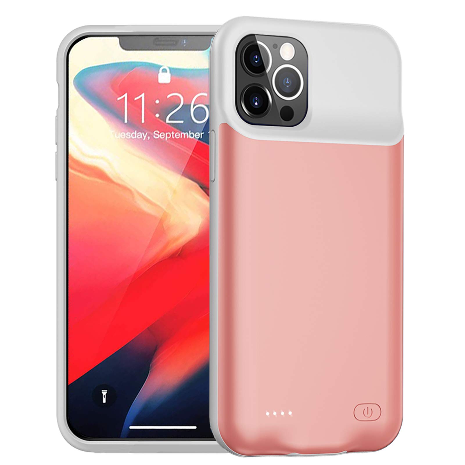 Battery Case for iPhone 12/12 Pro, Enhanced 7000mAh Ultra Thin Portable Protective Smart Charging Case Compatible with iPhone 12/12 Pro (6.1 inch) Rechargeable Extended Battery Charger Case (Black)