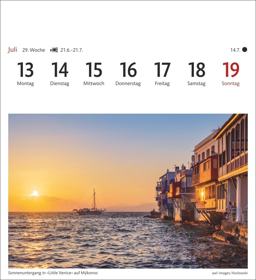 Griechische Inseln Sehnsuchtskalender 2026 - Wochenkalender mit 53 Postkarten: Reise-Kalender mit 53 hochwertigen Motiven der schönsten Plätze Griechenlands.