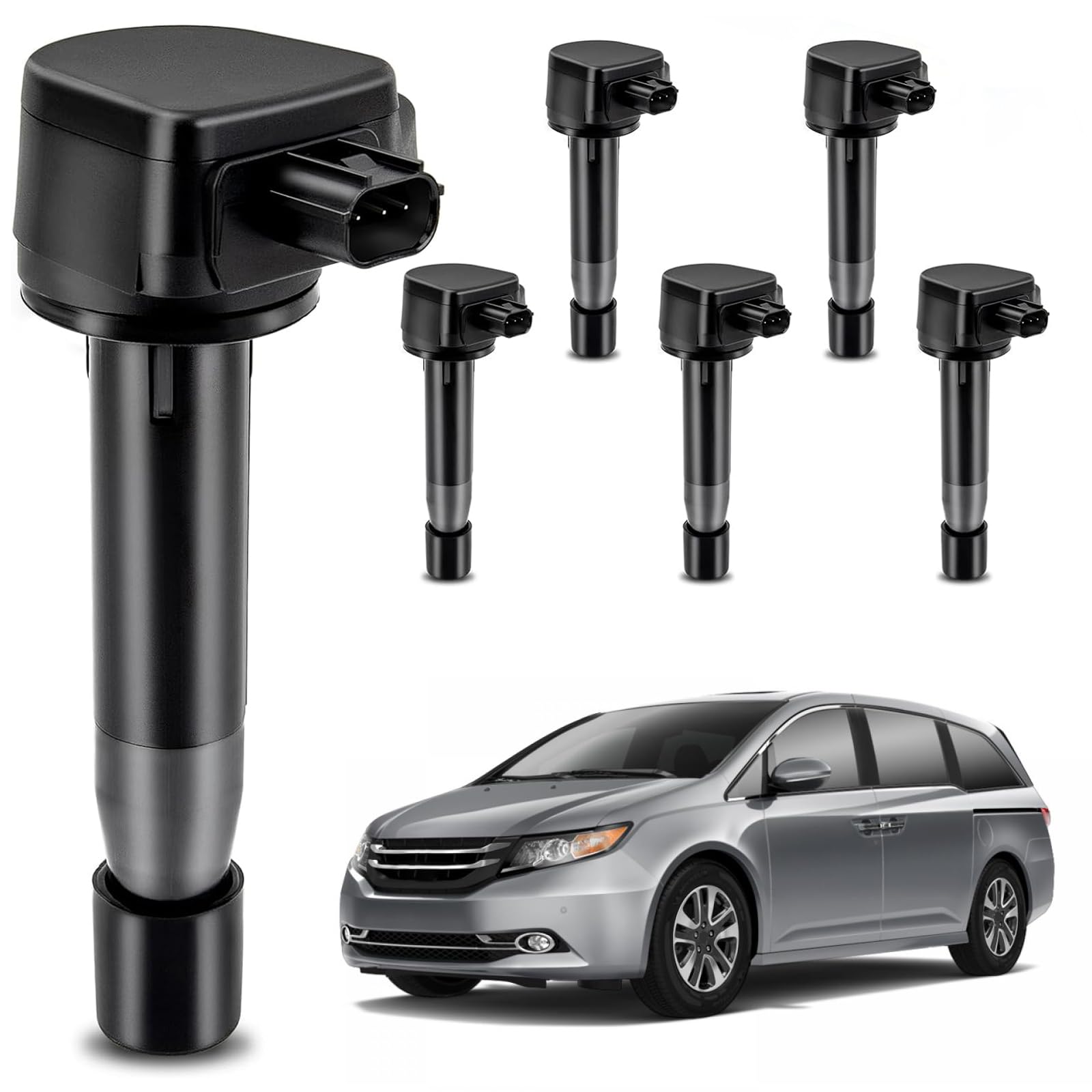 Photo 1 of 6 PCS Ignition Coils UF603 Compatible with 2008-2017 Honda Odyssey Accord Crosstour Acura TL RL TSX 3.5 V6 Replaces# IC693 C1624 30520R70A01