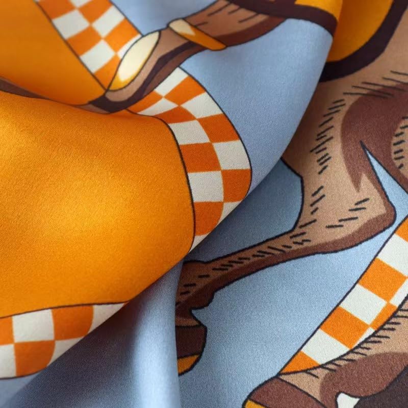 ANDANTINO 100% Mulberry Silk Square Scarf for Hair-25.6" X25.6'' Women Men Natural Silk Neckerchief Digital Printed Headscarf - Image 4