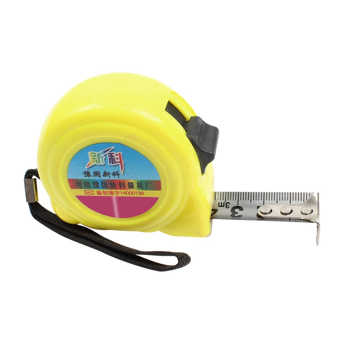 Aexit 3 Meter Tools & Home Improvement Long Yellow Case Metal Retractable Ruler Tape Measure Tool w Tape Measures Hand Strap
