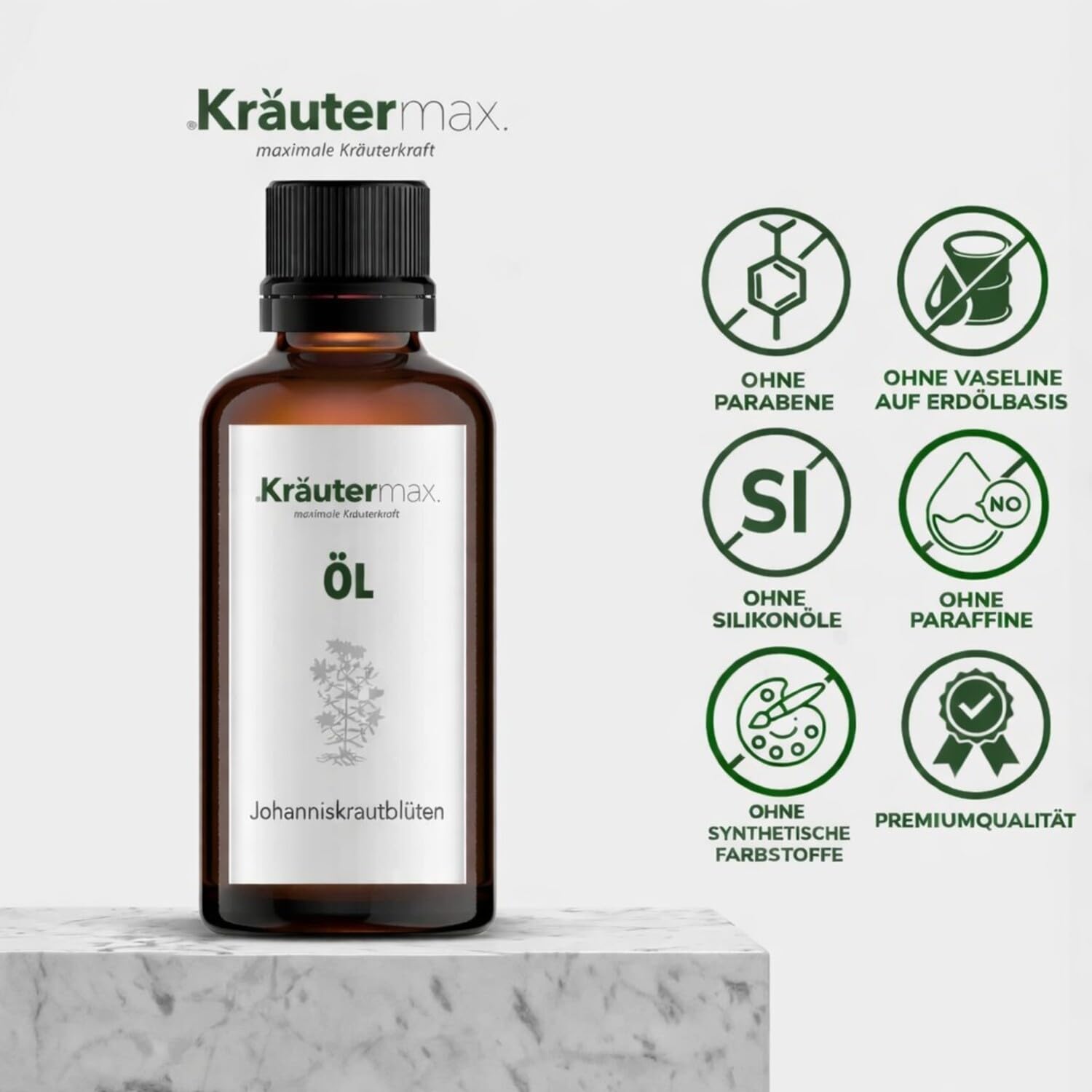 Kräutermax Echtes Johanniskraut Blüten Öl Kräuter Extrakt Flüssig Einreibung 1 x 100 ml