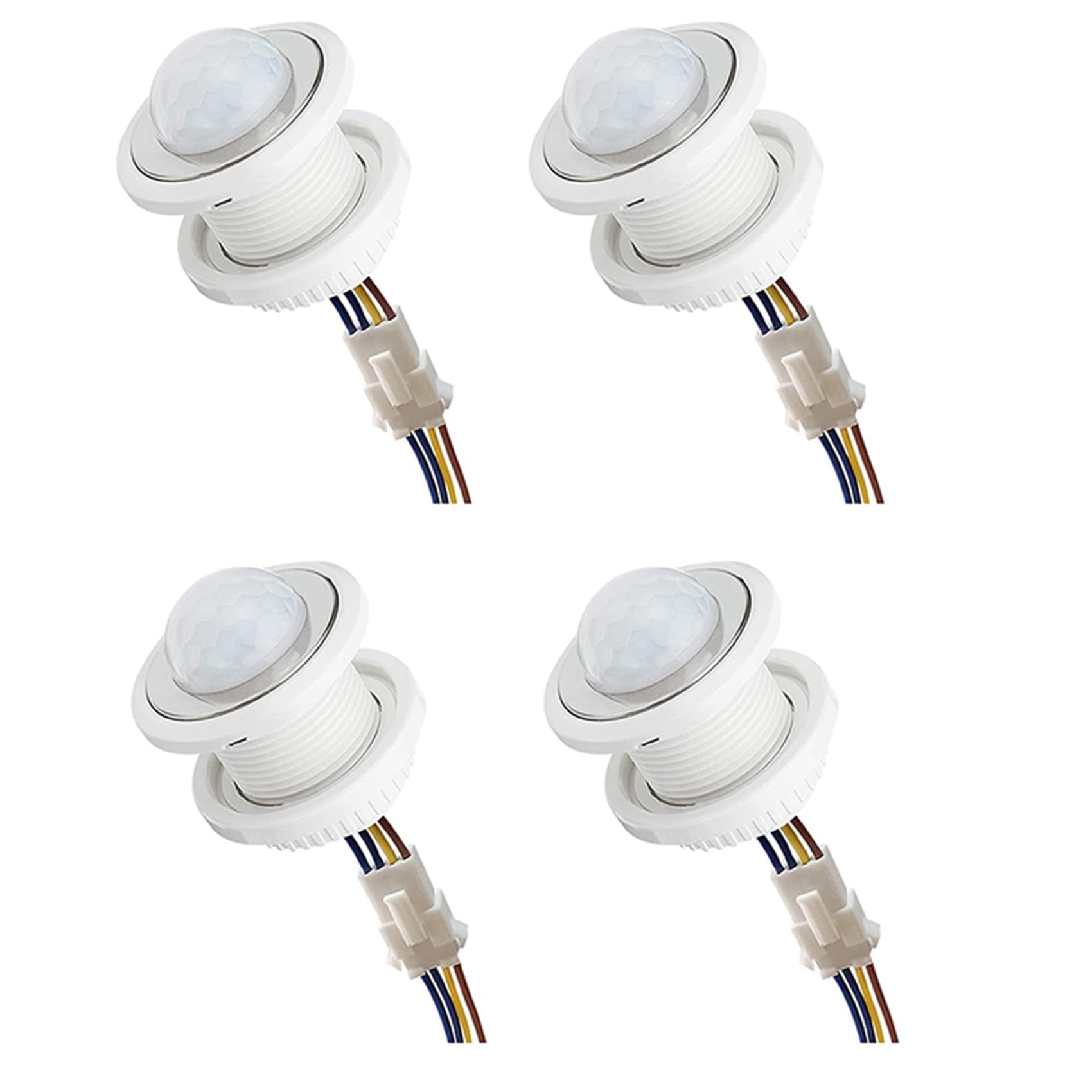 Jnchdghwa As Shown 4X Mini Motion Sensor Light Switch 110-220V Pir Sensor Smart Detection Time Delay Adjustable Infrared Induction Detector