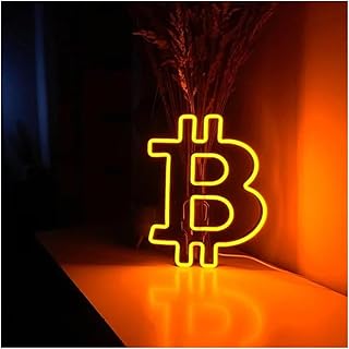 d'Ambiance Apaisante Lampe Enseigne Néon Bitcoin, Décoration Murale pour Salle De Trading, Café, Salle De Jeux, Bar, Club, Lampe Alimentée par USB 31cmх24cm