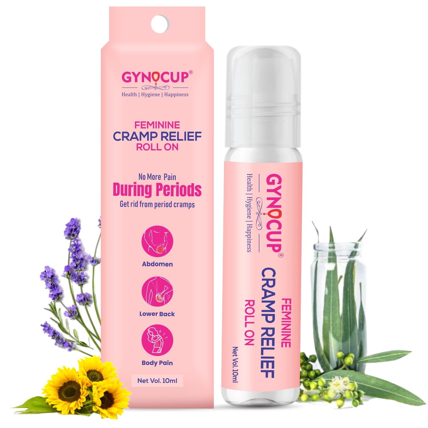 Gynocup Feminine Cramp Relief Roll On (10ml) | For Periods, Lower Back Pain & Body Pain Goodness Of Pepper Mint Oil & Eucalyptus Oil | 100% Natural | Pain Relief | Dermatologist Tested (B08SKHZLQ4) Amazon Price History, Amazon Price Tracker