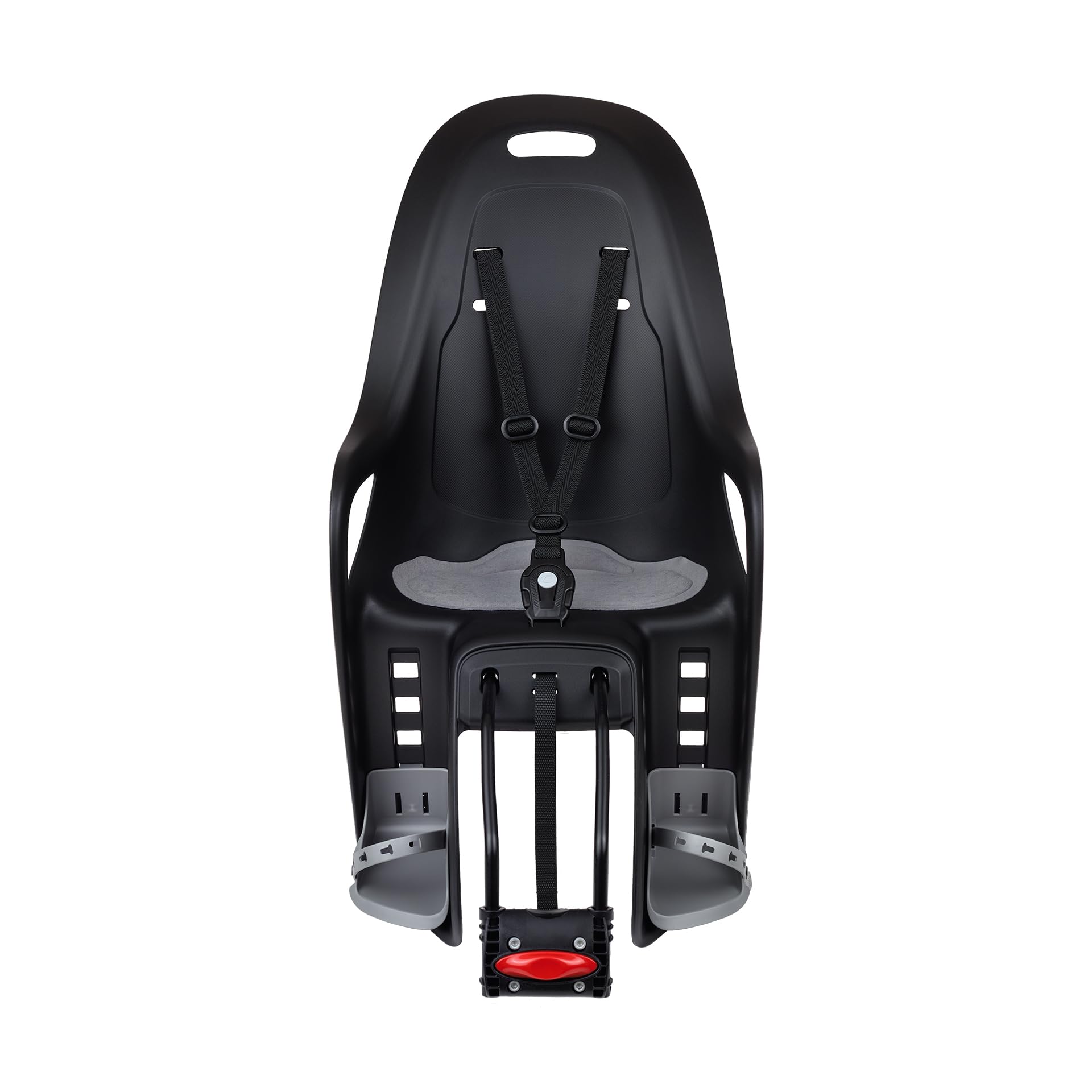 POLISPORT 8408100002 - Silla Trasera KOARI para Bicicleta con Ruedas de 26'' a 29'' Apta para niños con Peso máximo de 22kg con Anclaje en el Cuadro en Color Negro/Gris