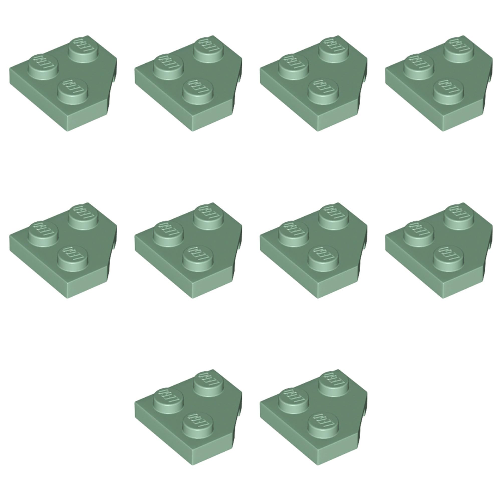 LEGO Wedge, Plate 2 x 2 Cut Corner, Part 26601 (Sand Green, 10, count) โ image 1