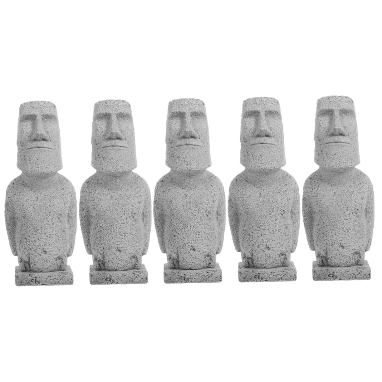 PRETYZOOM 5 Pezzi Moai Statua Ornamenti Serbatoio Di Pesce Moai Isola Di Pasqua Ornamento Fish Tank Decor Fish Tank Figurine Serbatoio Aria Acquario Accessori Per Acquario Fish Tank Statue