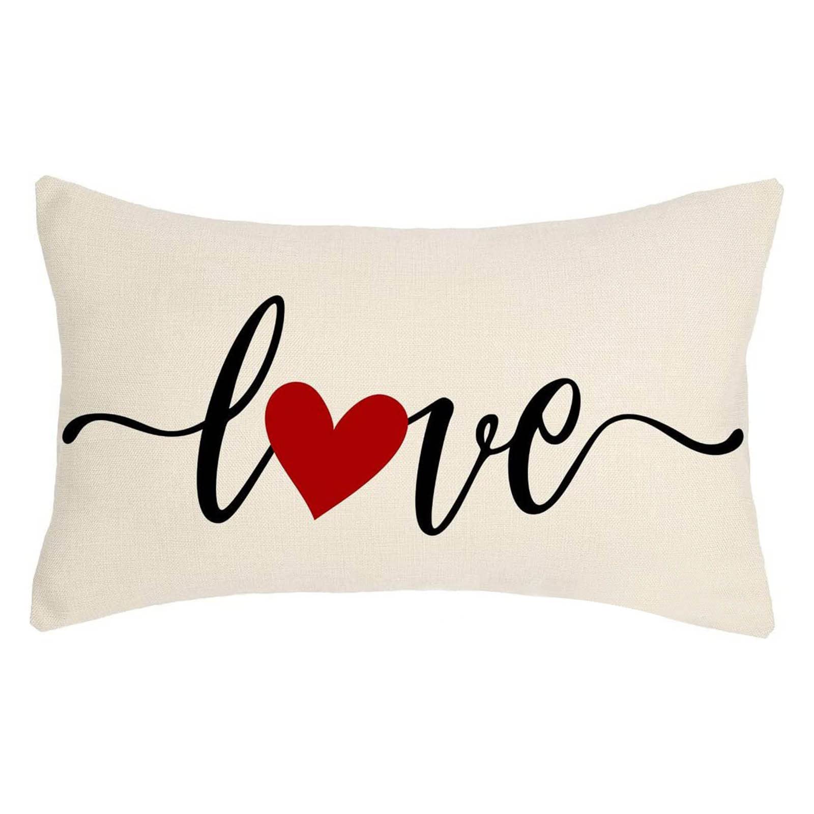 Valentines Day Lumbar Pillow Covers 12×20 Inch Valentine Decorations Throw Cushion Case Home Decorative Pillow Cover for Home Anniversary Wedding Couch