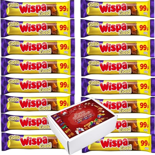Wispa Gold Chocolate Bar 48g 99p PMP - Milk Chocolate Bar With Soft Caramel Centre - cdb (24 x Bars (Half Box))