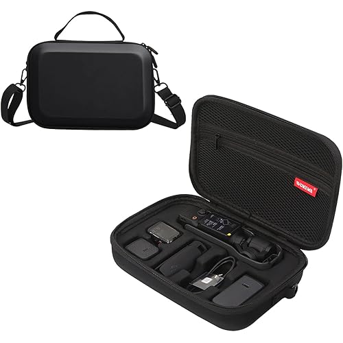 Father&I Osmo Camera Pocket 3 (Three) Combo Accessories Only (Carry-ing) Protective Protector Carrier Case Hard Storage Bag Holder for DJI Osmo Pocket 3 Bundle Crossbody & 2-Way Zipper, Black