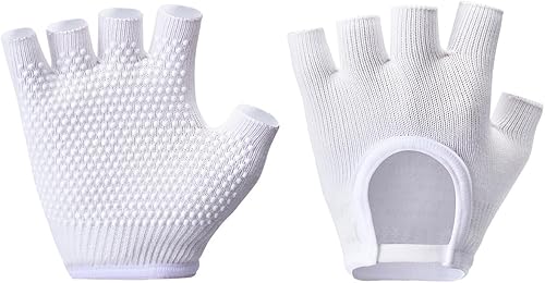 Guantes de yoga antideslizantes sin dedos, ideales para pilates, barras, yoga de aire y entrenamientos de fitness, tela transpirable con agarre