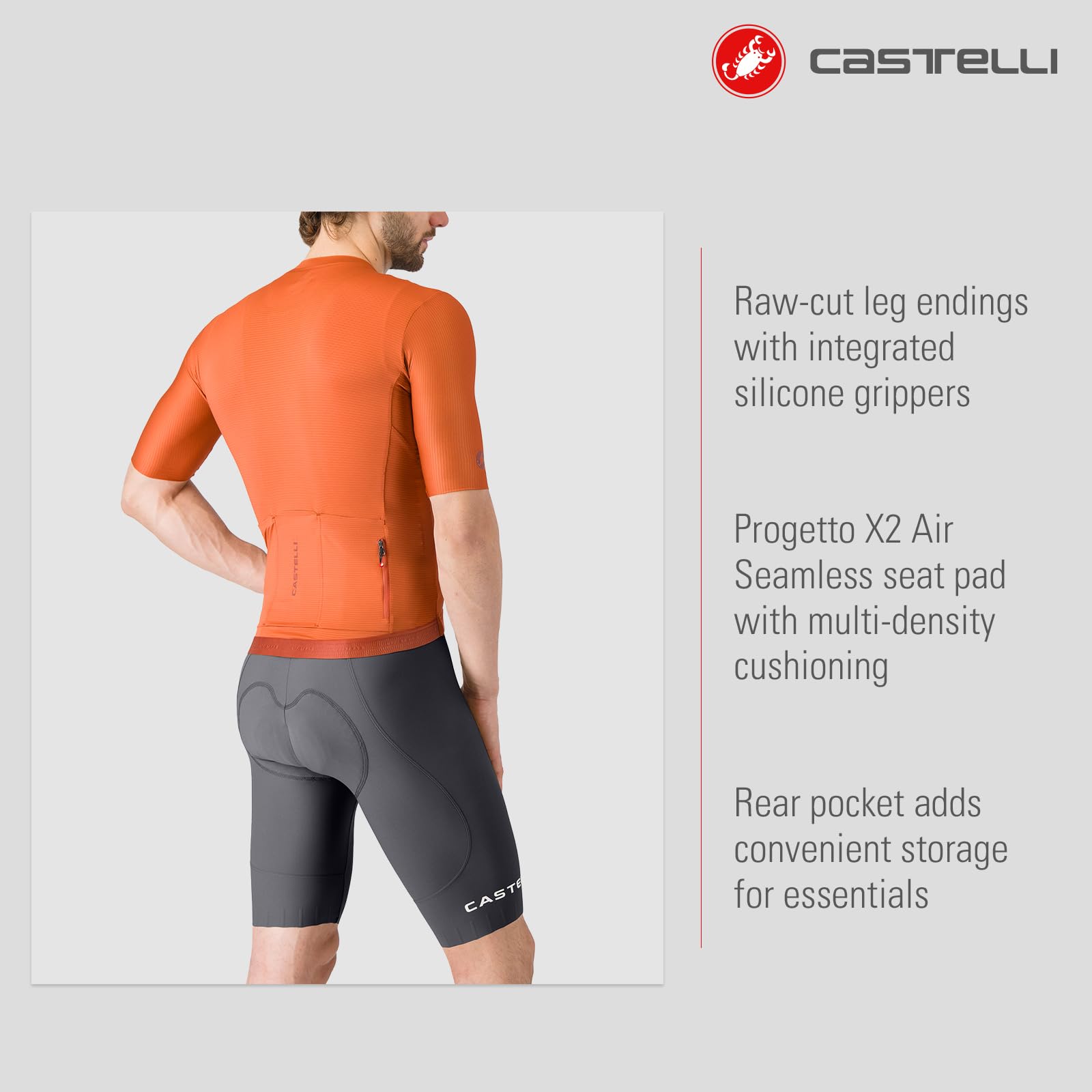 CASTELLI Espresso 2 Bibshort, Salopette da ciclismo da uomo, con imbottitura per sedile e supporto elasticizzato, per passeggiate di resistenza