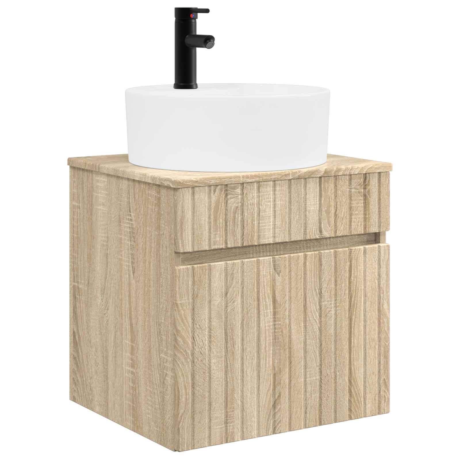 Vidaxl Sonomaoak Wall-Mounted Sink Vanity Sonoma Oak 49 X 44.5 X 65 Cm,