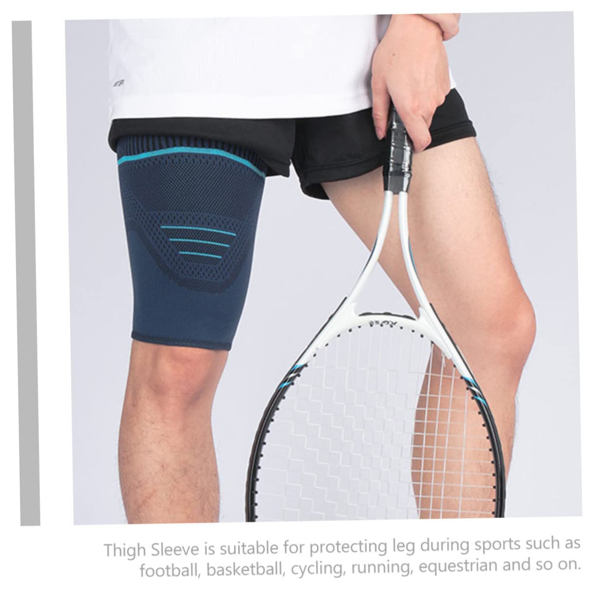 Gogogmee Men's Thigh Compression Sleeve for Sports Leg Sleeves High Elasticity Comfortable Skin-Friendly Thigh Band Leg Warmers 2 Pcs L