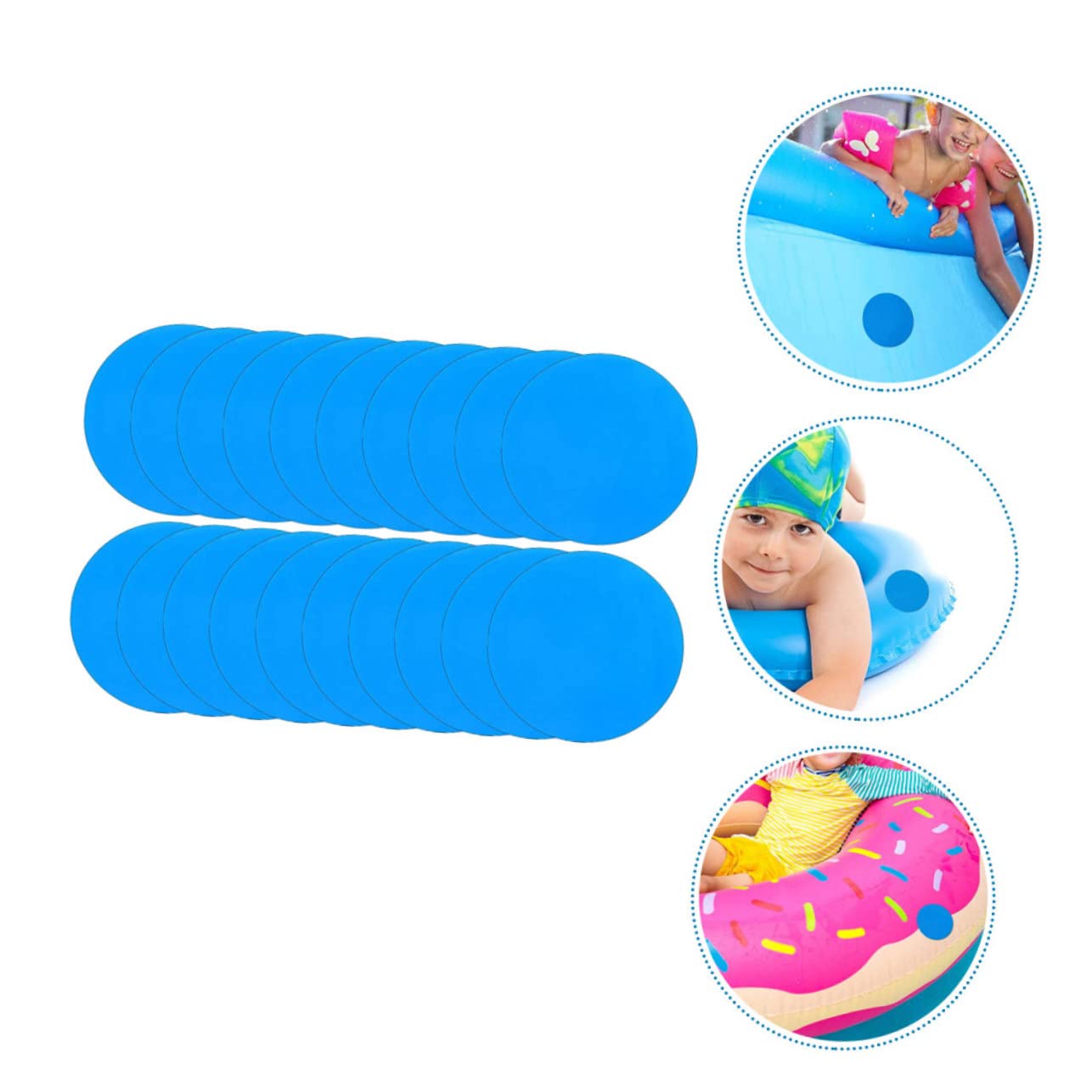 Sosoport Kit De 5 Cintas De Reparación para Piscinas Inflables Parches Adhesivos para Botes Inflables 20 Unidades X 5