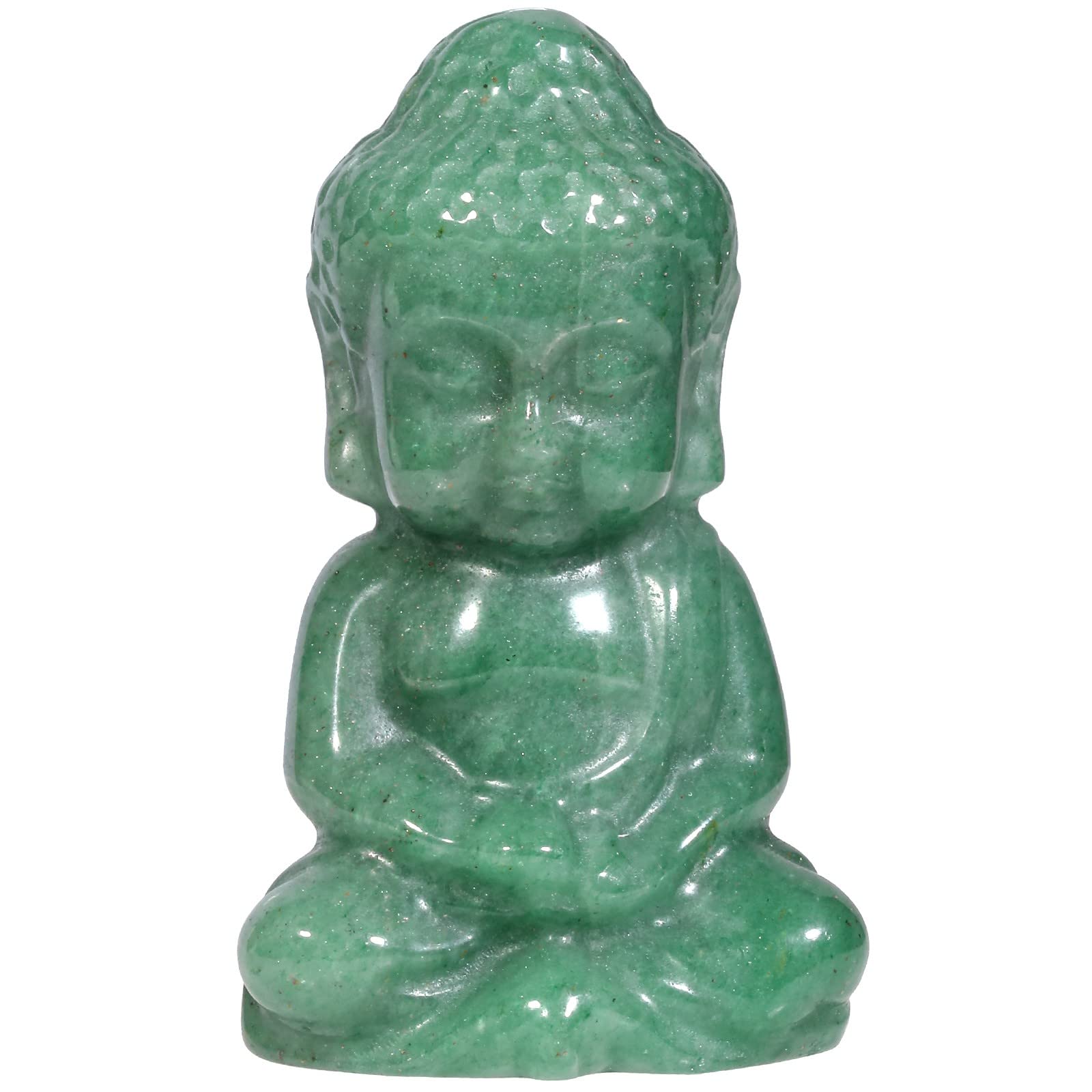 mookaitedecor Green Aventurine Meditating Buddha Crystal Figurine Crystal Healing Pocket Stone Carved Statue for Home Feng Shui Decoration 1.9 inch