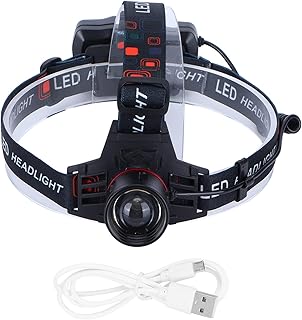 YOUTHINK Lanterna de cabeça recarregável, lanterna de cabeça de LED de 2000 lúmens, lanterna de cabeça para uso ao ar livre, lanterna de cabeça de pesca