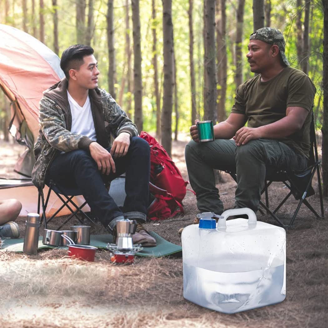 Wasserkanister mit Hahn, Zusammenklappbarer Wasserbehälter mit Großem Auslauf, Falt Wasserkanister Wasseraufbewahrungskanne Camping Wasserflasche für Wandern, Camping, Picknick, Reise