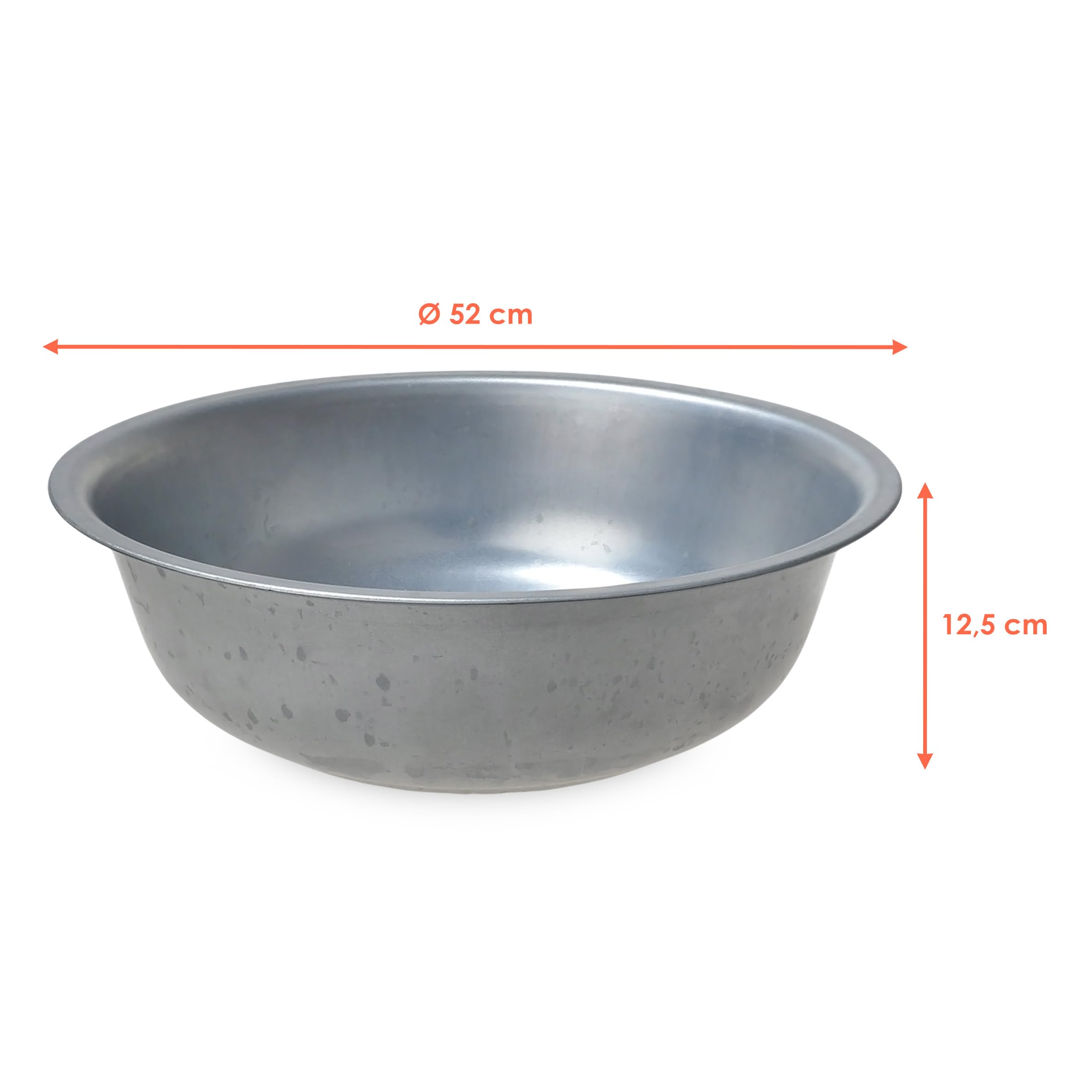 Spetebo Mini estanque de jardín redondo plateado - 52 cm - gran maceta de metal para jardín decorativo - estanque ornamental en miniatura para balcón - bandeja de estanque - maceta para plantas