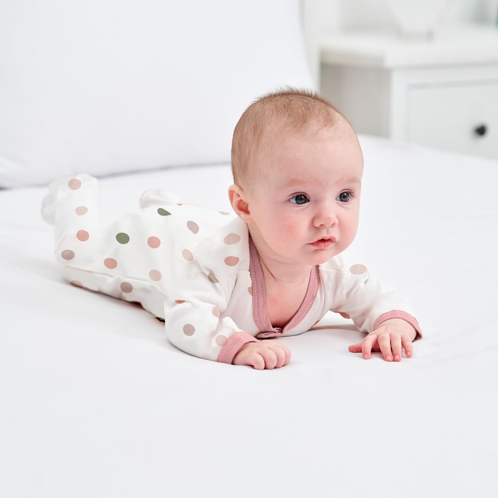 3PCS Baby Schlafstrampler Babychlafanzug Babyschlafsack Baumwolle mit Füßen mit knöpfen Gr. 56 62 68 für Junge Mädchen Neugborenen