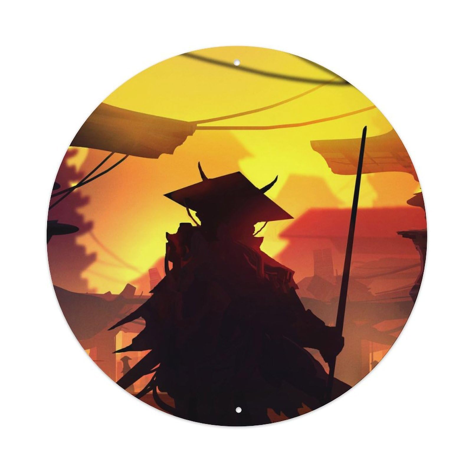 Anime Japan Ninja Wandering Temple Samurai Metal Tin Sign
