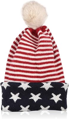 Classic Warm Fall Winter Hat - Soft Warm Foldable Leopard Cuff Ribbed Knit Beanie Detachable, Sweater Wool Cap (Convertible Beanie Scarf - American Flag Black)