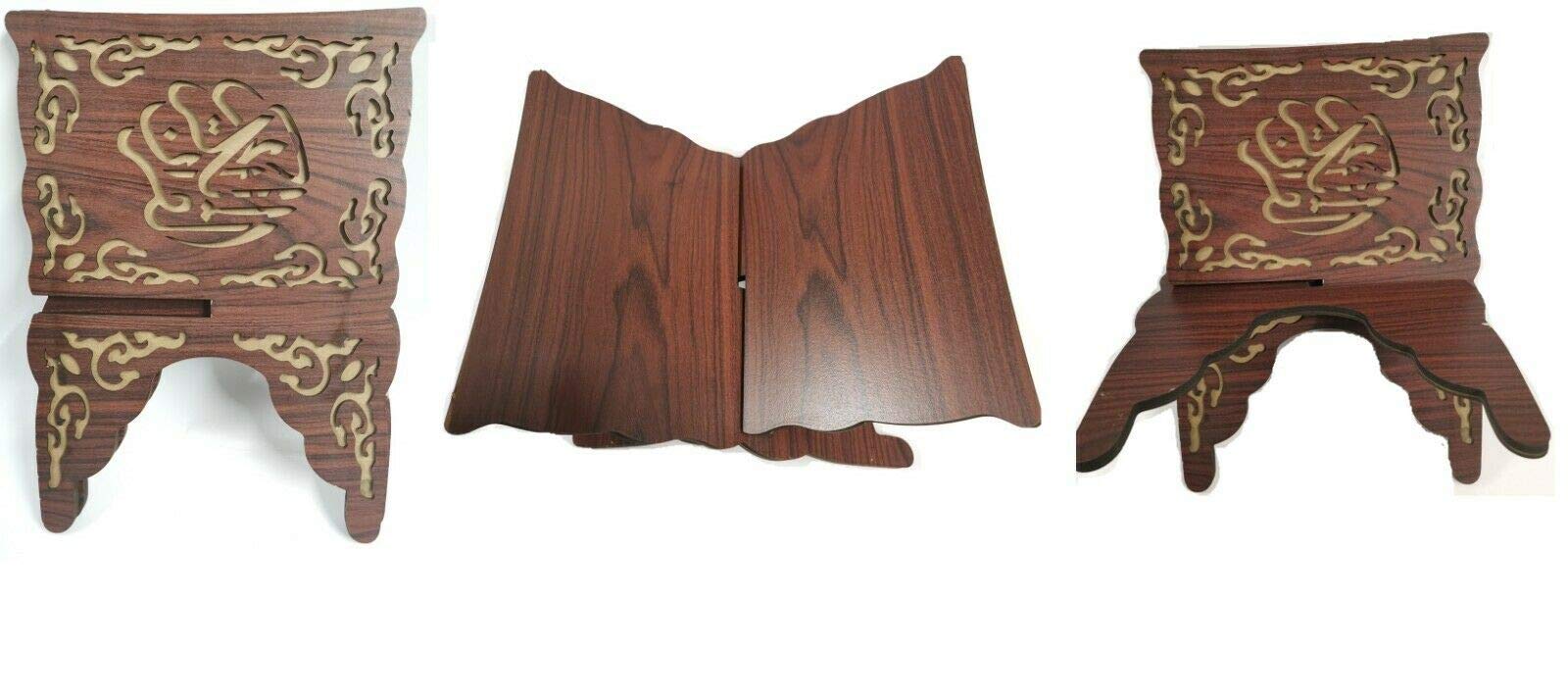 Al-Ittihaf Holy Quran Koran Book Holder Wood Stand Muslim Islamic Quran Home Decorative