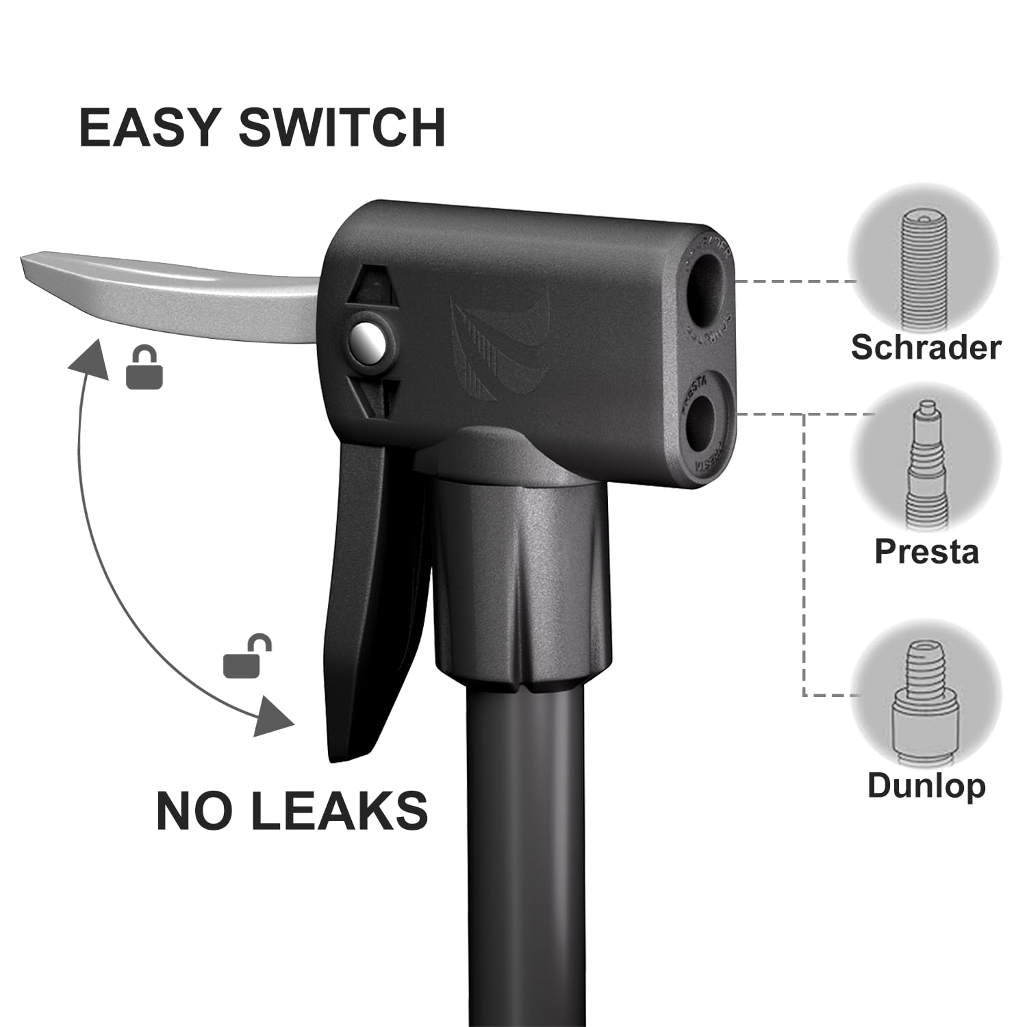 VIMILOLO Bicycle Pump, Bike Floor Pump with Gauge Inflator for Presta and Schrader Valve Portable Tire Pumps for Ball Bike Pumps
