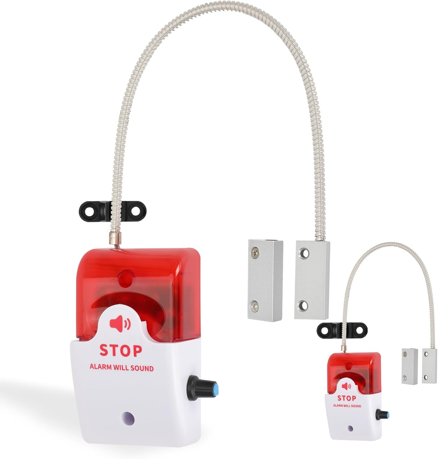 2 Pack Exit Stopper Door Alarm with 110dB Siren, Portable Alarm Door Stopper with Long Lasting Battery Powered, Magnetic Sensor for Unauthorized Entry Prevention, Home, Office, Versatile Application