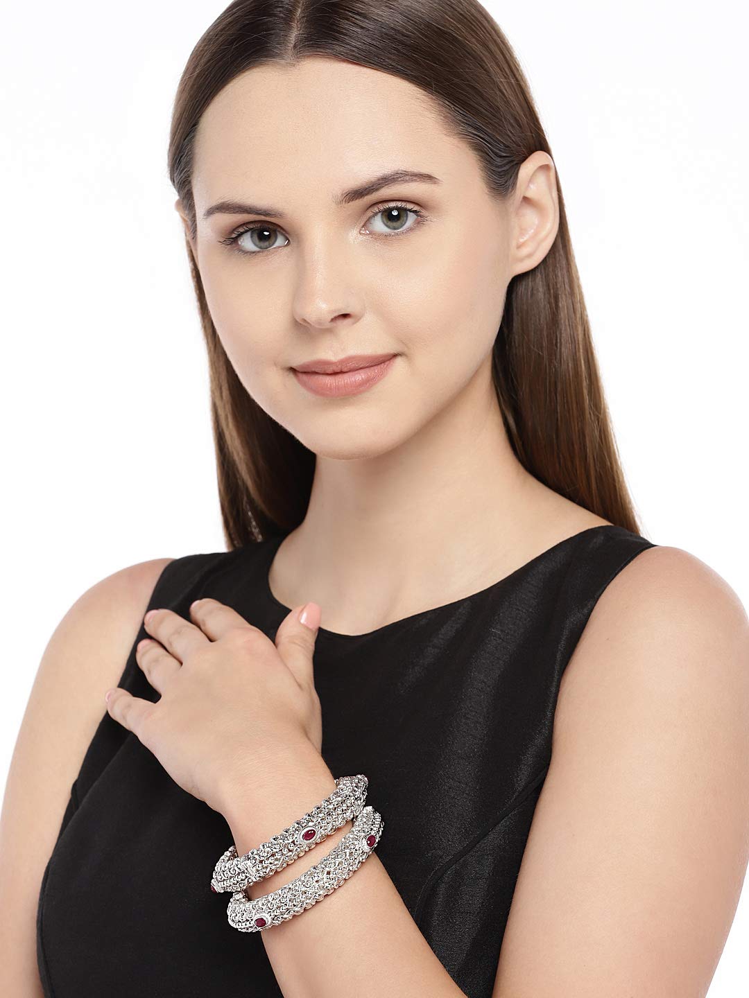 Silver Kada Bangles (Size 2.6) for Navratri