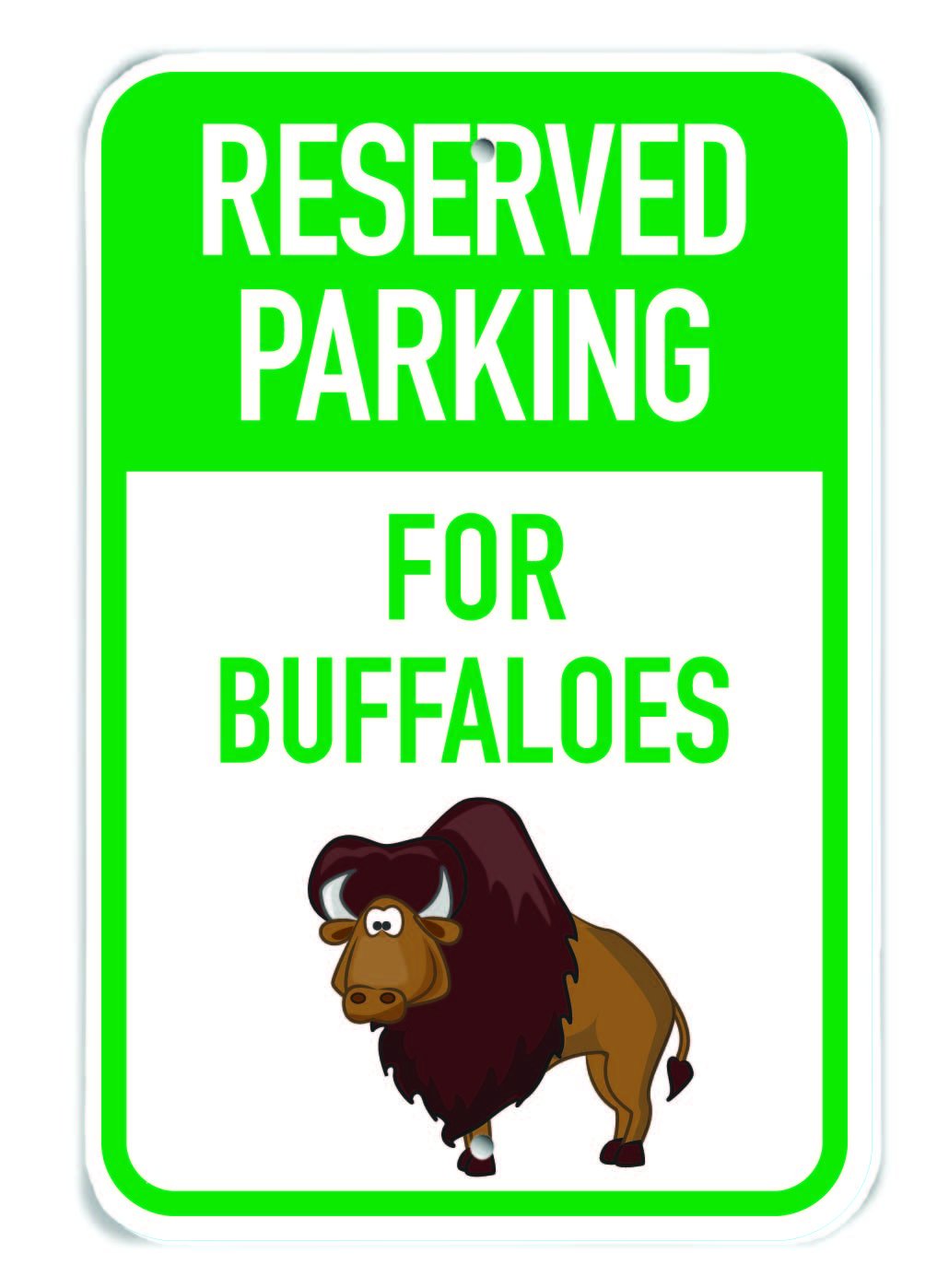 Panneau Reserved Parking for Buffaloes idée cadeau originale