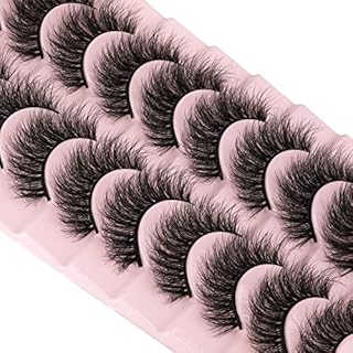 wiwoseo False Eyelashes Natural Fluffy Wispy Curly 3D Effect Short Lashes Lightweight 10 Pairs Pack 16MM