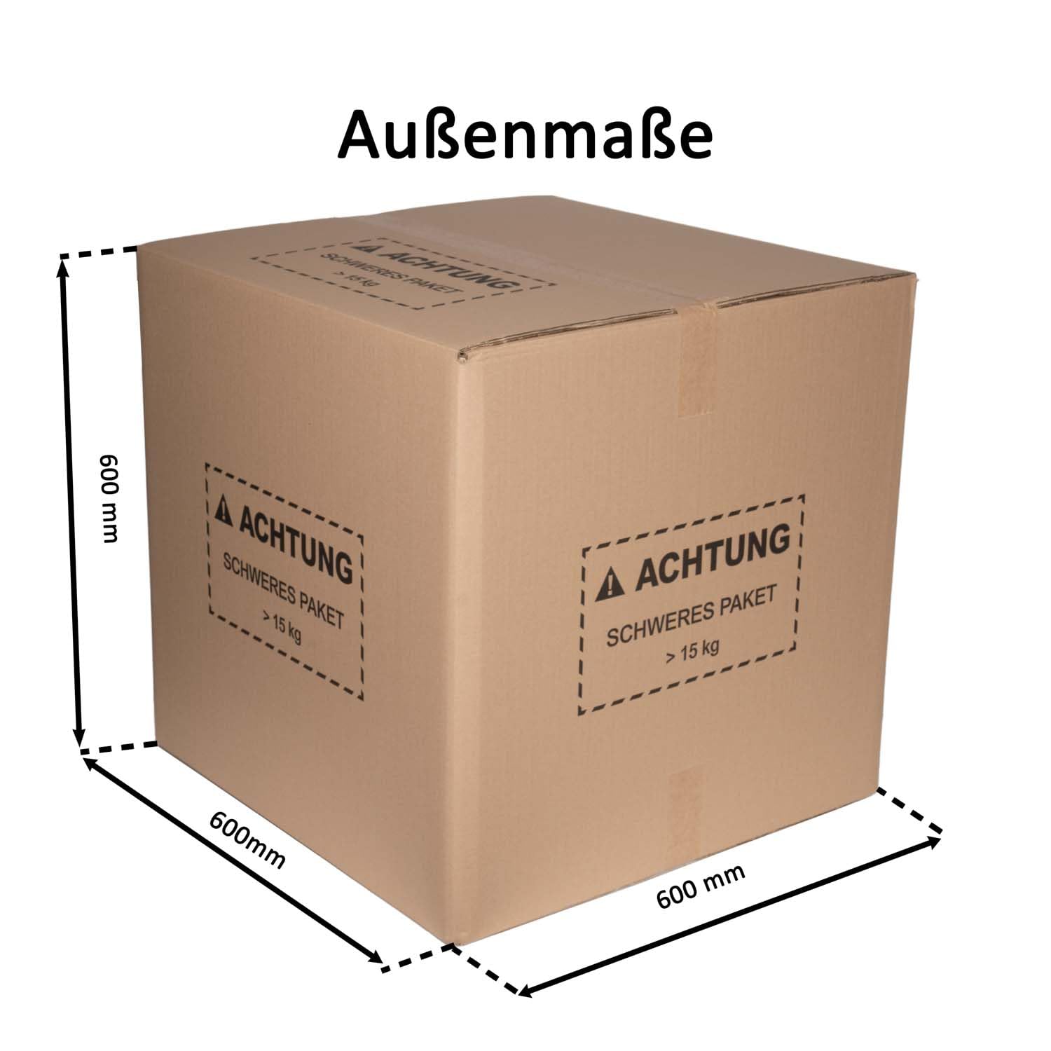 smiley pack – 20 Stück Versandkartons 600 x 600 x 600 mm, 2-wellig, Faltkarton, Pappkarton, stabil, Paketkarton, Transportkarton (20)