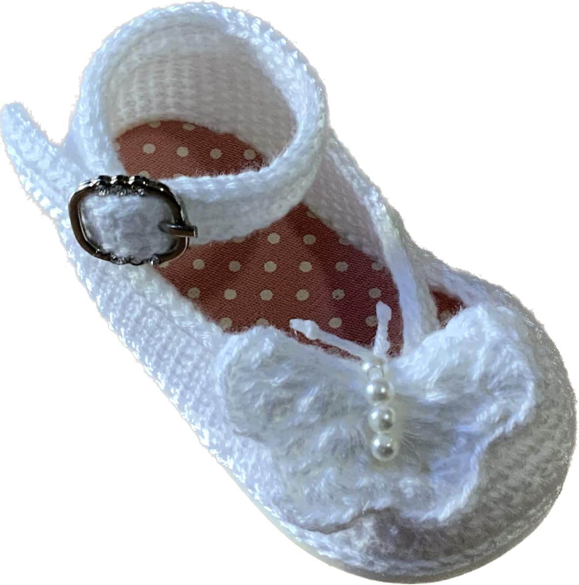 Scarpine Neonato all'Uncinetto, Bianco con Farfalla, Ballerina per Bambini con Farfalla, Personalizzate