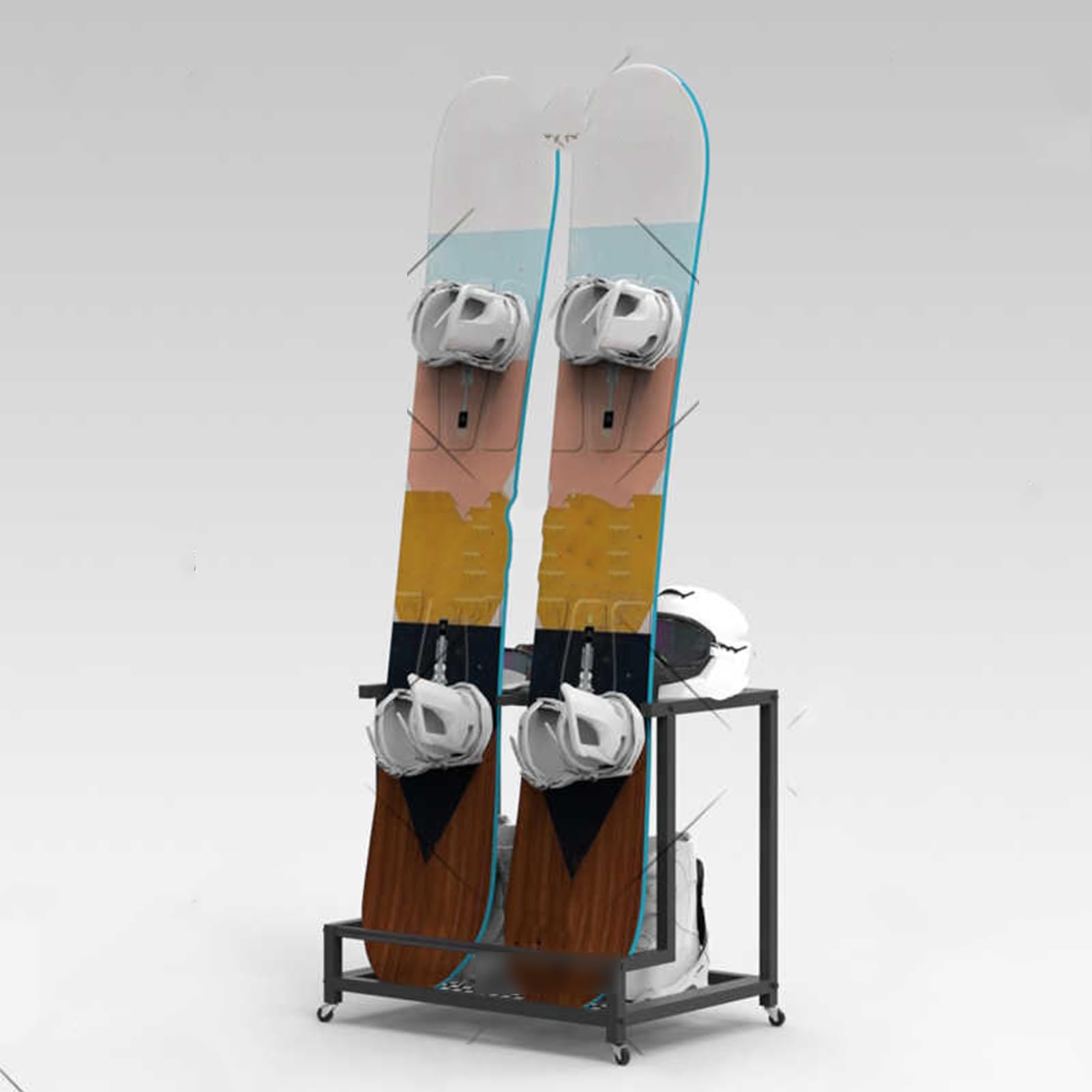 Support de rangement pour planche à neige, support au sol pour équipement de ski, design durable et peu encombrant, pour ranger les planches à neige et le matériel de ski