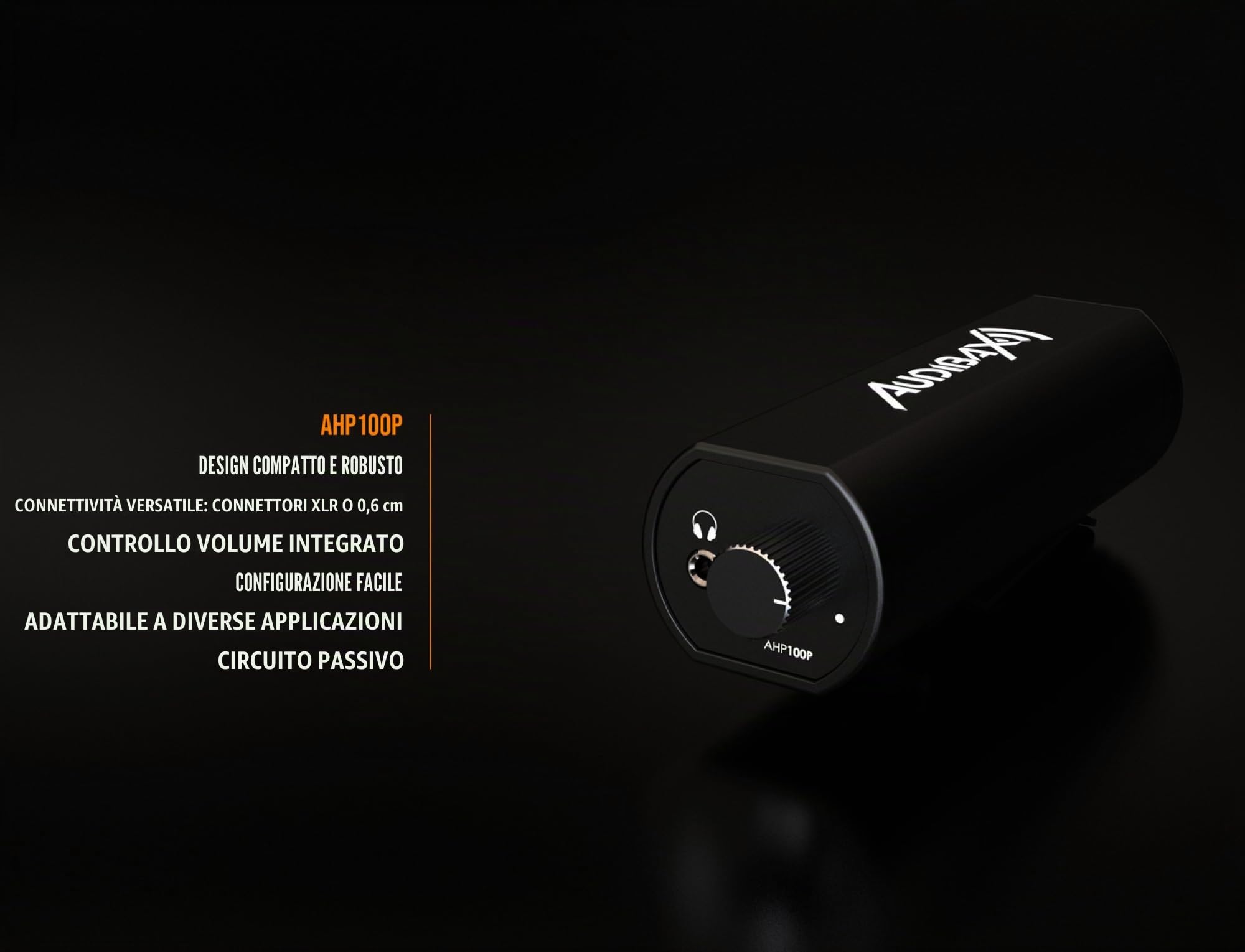 Audibax AHP-100P - Monitor in-Ear Personale Passivo - Sistema IEM Professionale per Studio, Performance dal Vivo o Prove con la Band - Circuito Passivo - Controllo Volume Integrato