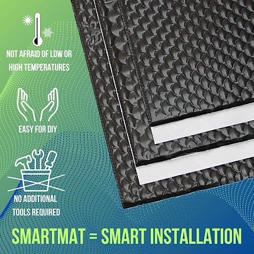 S'mart Mat 15 Sqft 90 Mil Car Sound Deadener Material Audio Noise Insulation Reduction & Butyl Insulation With Strong Adhesion #TOP3