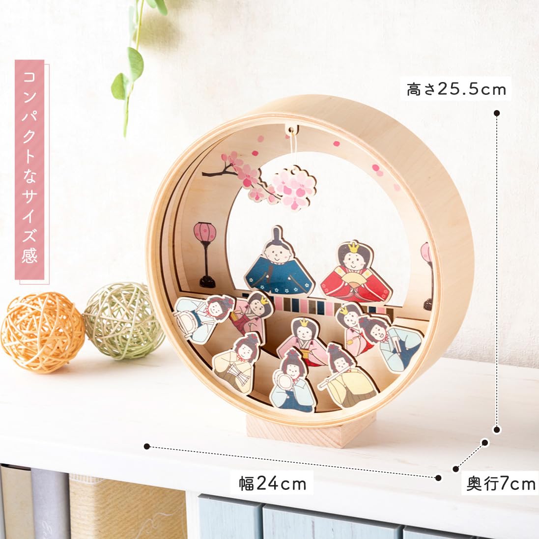 トールペイント作品　ひな祭り 木製 壁掛け リボン付き　春夏秋冬の飾り トールペイント作品 ひな祭り 木製 壁掛け リボン付き 春夏秋冬
