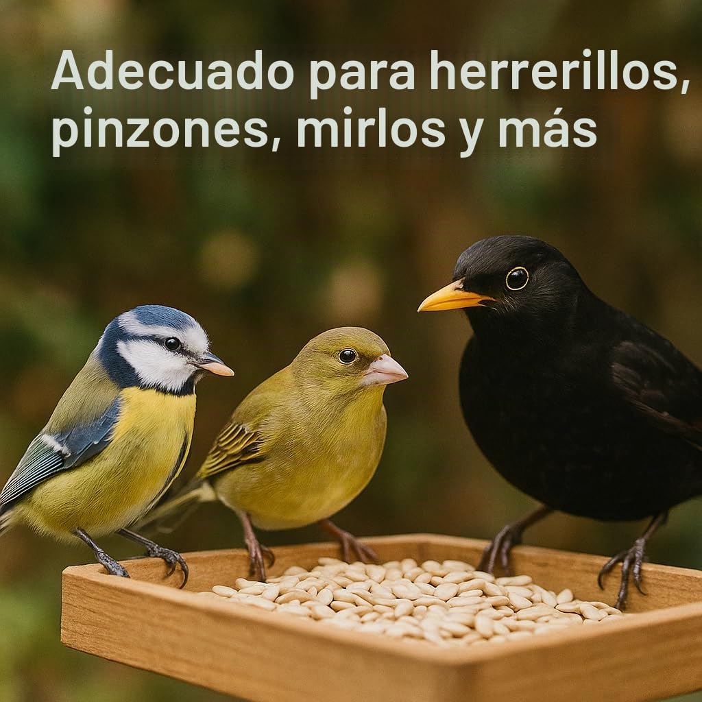 GiDeli Alimento para pájaros, semillas de girasol peladas, 5 kg, color natural, alimentación para pájaros al aire libre