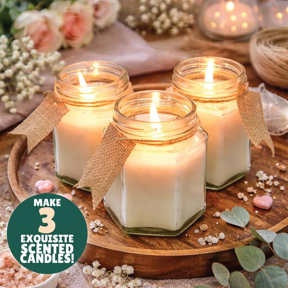 Kalakaram Scented Jar Candle Kit | DIY Candle Making Activity Kit for Kids & Adults with Pure & Natural Ingredients | Beginner-Friendly | Ideal for Diwali, Birthday Gifts, & Home Decor, Craft Kit