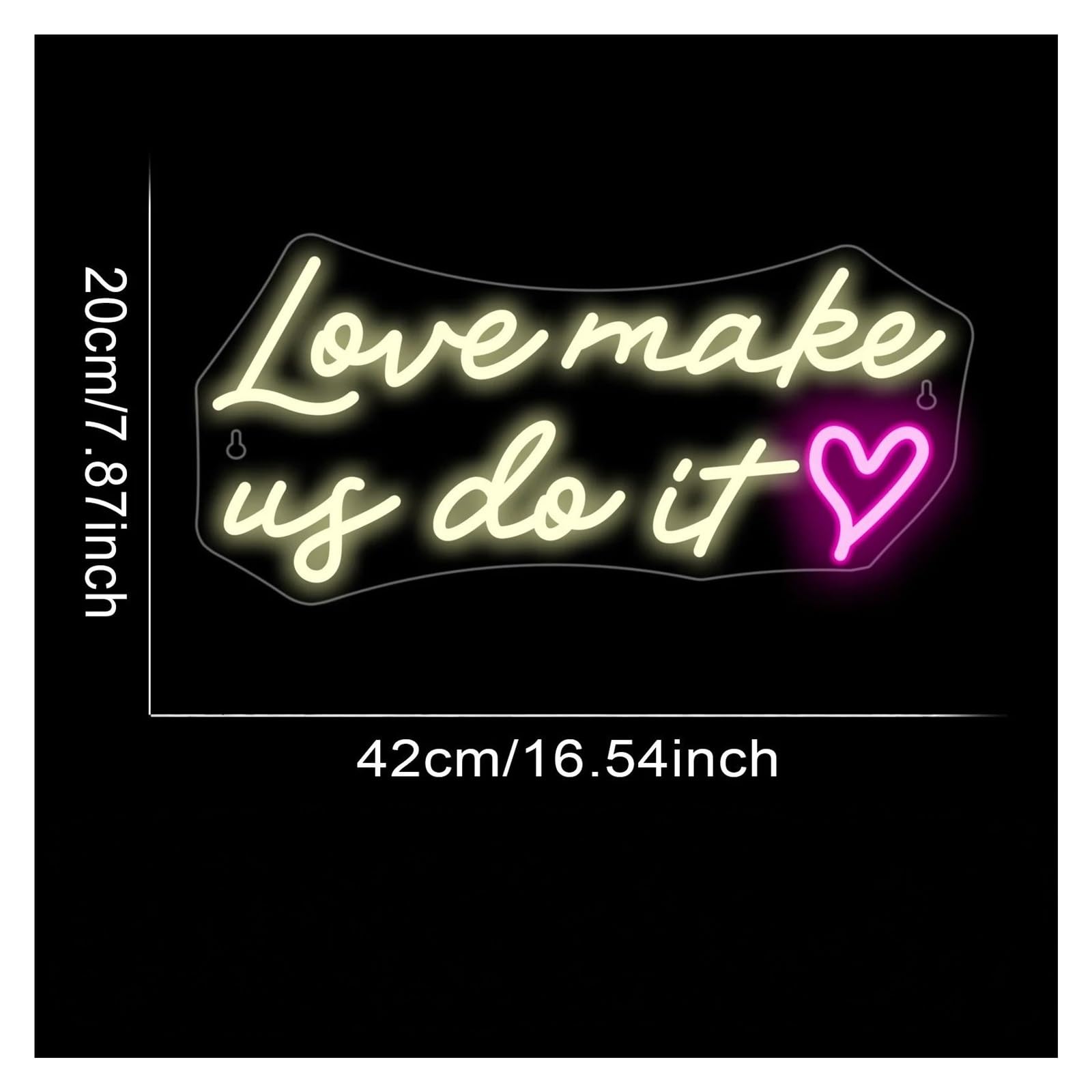 Wiszące neony artystyczne Love Makes Us Do It Neonowa Tablica Na Ścianę Dekoracja Sali Weselnej Ściemnialna Lampa USB 42x20cm(A)