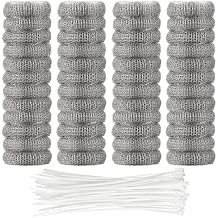 48 Pieces Lint Traps Washing Machine Stainless Steel Lint Snare Traps Laundry Mesh Washer Hose Filter with 48 Pcs Cable Tie