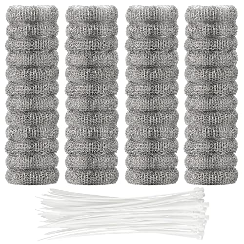 48 Pieces Lint Traps Washing Machine Stainless Steel Lint Snare Traps Laundry Mesh Washer Hose Filter with 48 Pcs Cable Tie