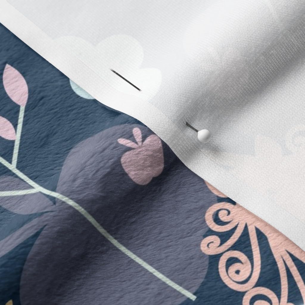 Spoonflower Fabric - Unicorn, Floral, Magical, Fantasy, Flower, Horse, Nursery, Pink, Blue, Printed on Minky Fabric by The Yard - Sewing Baby Blankets Quilt Backing Plush