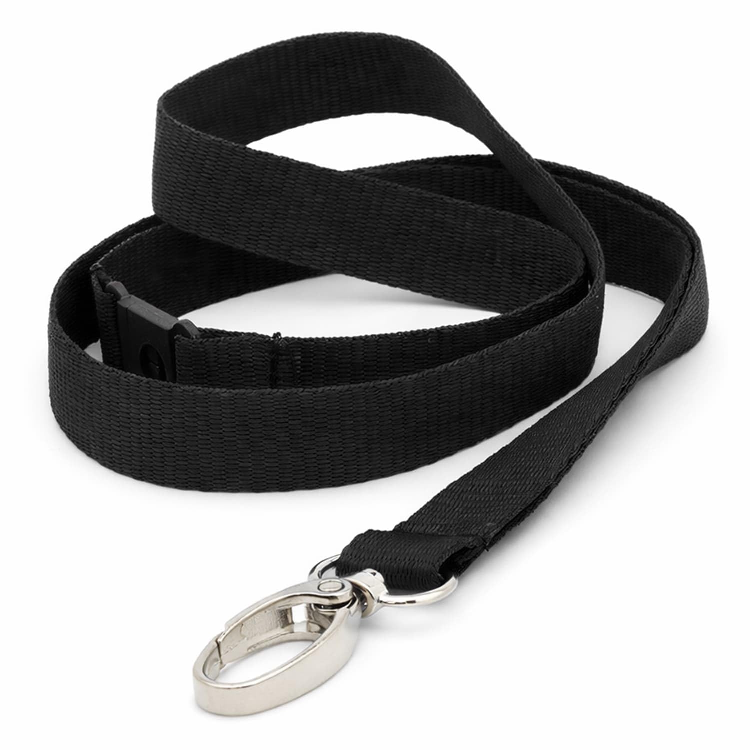 Pack of 25 Black Lanyards 15mm Flat Rpet Recycled Polyester with Metal Clip By LanyardsTomorrow, Safety Breakaway ID Badge Holder Eco Neck Straps