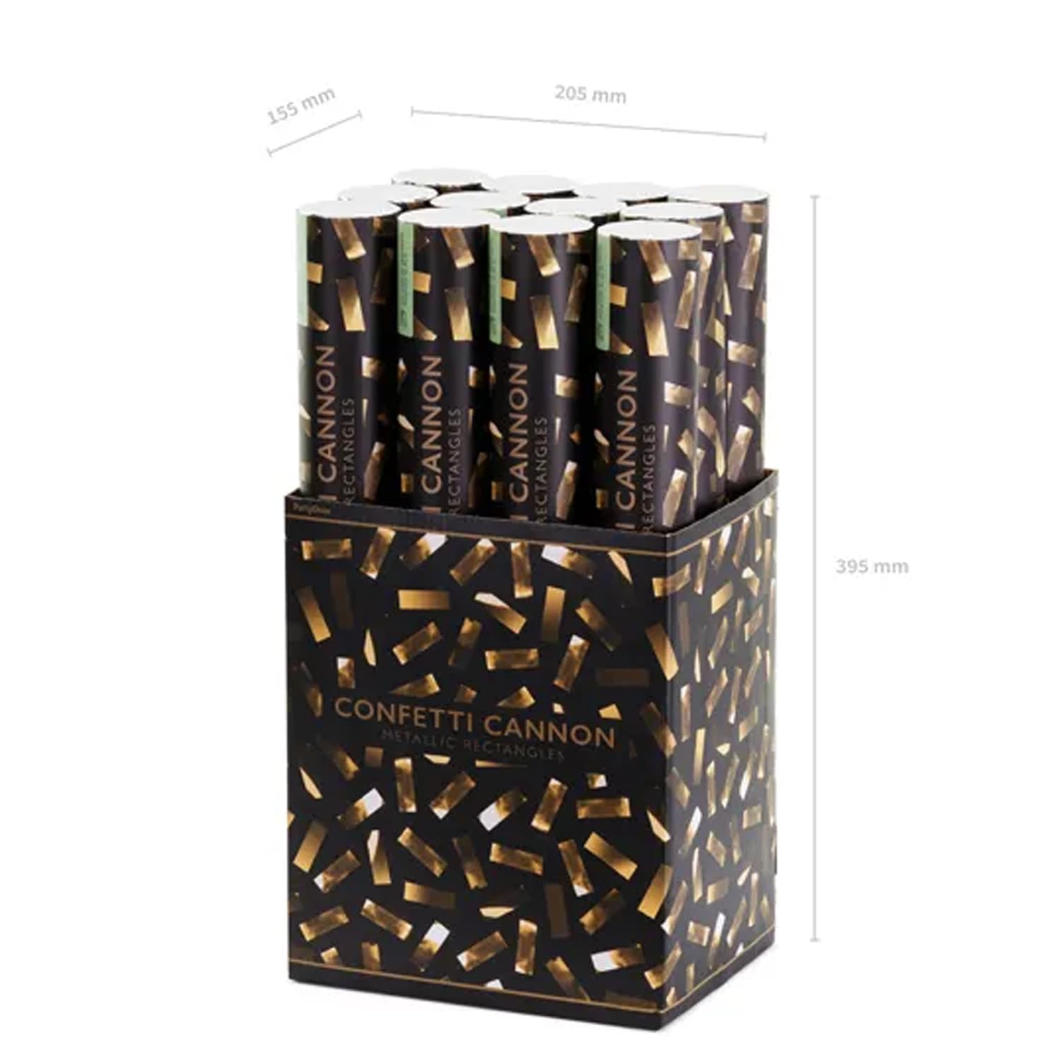Konfettifeuer Gold 40 cm 12 Stück