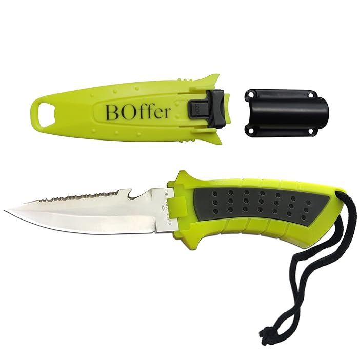 Buy BOffer Tactical Compact Dive Knife with Sheath,Stainless Steel