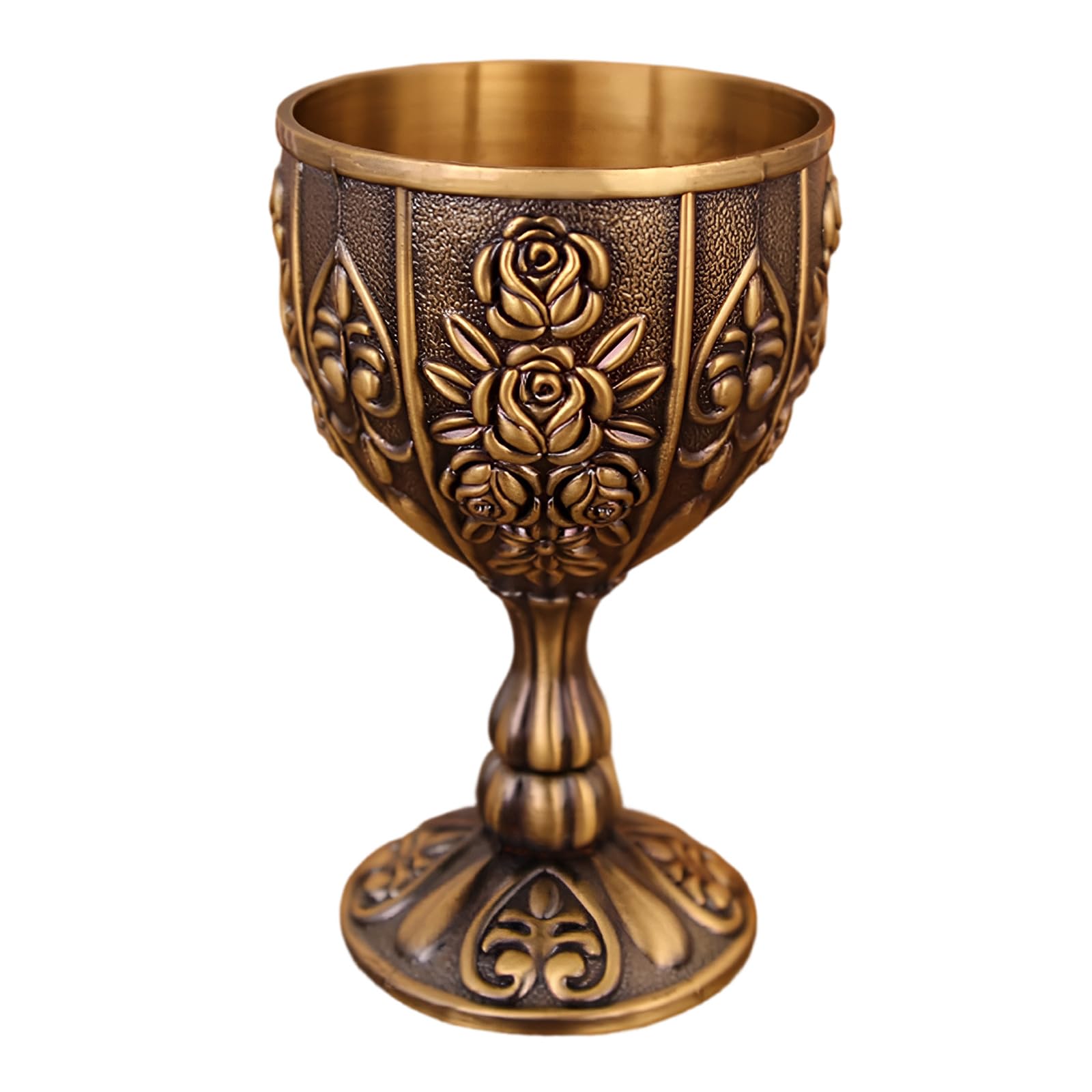 Tsophreniq Premium Metal Chalice with Intricate Carving Drinking Cup with Comfortable Grip Perfect for Cocktails Elegant Ornamental Metal Drinking Vessel